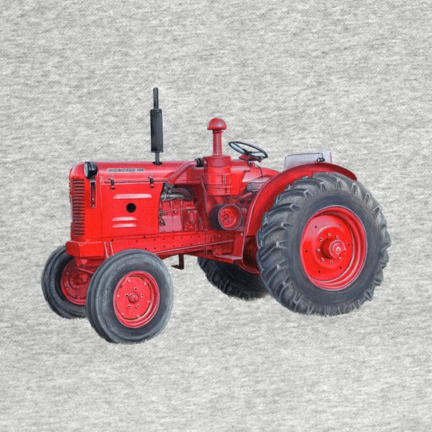 Red Vintage Tractor by Sandra Warmerdam